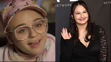 Joey King em 'The Act' e Gypsy Rose na vida real - Divulgação / Hulu e Getty Imagens