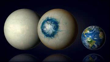 O exoplaneta temperado LHS 1140 b (esquerda) - Benoit Gougeon, Université de Montréal