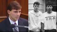 Andy Cano e fotografia dos irmãos Menendez - Reprodução/Vídeo/YouTube/@menendeztrials / Getty Images