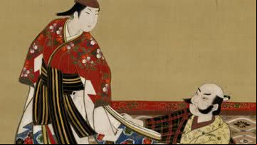 Nenja e Wakashū em arte de Miyagawa Isshō - Domínio público