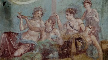 Antigo afresco romano descoberto em Pompeia - Getty Images
