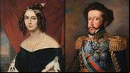 A imperatriz D. Amélia (esq.) e o imperador D. Pedro I (dir.) - Domínio Público