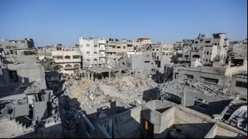 Faixa de Gaza bombardeada por Israel - Getty Images