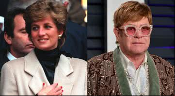Lady Di (esq.) e Elton John (dir.) em montagem - Getty Images