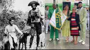 Maria Bonita e Lampião em montagem com foto da filha Expedita Ferreira - Benjamin Abrahão e Divulgação/Imperatriz Leopoldinense